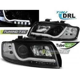 HEADLIGHTS TUBE LIGHT DRL BLACK fits AUDI A4 10.00-10.04, A4 B6 00-05