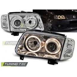 HEADLIGHTS ANGEL EYES CHROME fits VW POLO 6N2 10.99-10.01, Polo III 6N/6N2 94-01