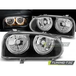 HEADLIGHTS ANGEL EYES BLACK fits VW GOLF 3 09.91-08.97, Golf 3