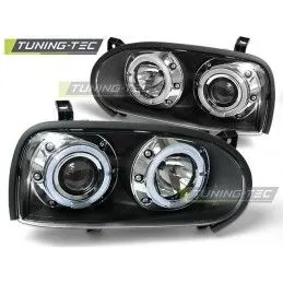 HEADLIGHTS ANGEL EYES BLACK fits VW GOLF 3 09.91-08.97, Golf 3