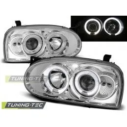 HEADLIGHTS ANGEL EYES CHROME fits VW GOLF 3 09.91-08.97, Golf 3