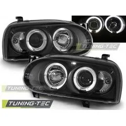 HEADLIGHTS ANGEL EYES BLACK fits VW GOLF 3 09.91-08.97, Golf 3