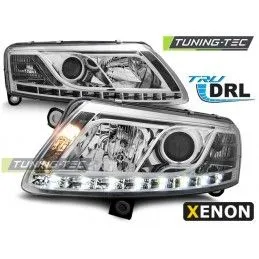 XENON HEADLIGHTS TRUE DRL CHROME fits AUDI A6 C6 04.04-08, A6 4F C6 04-10