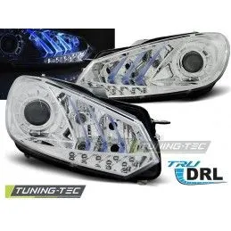 HEADLIGHTS TRUE DRL CHROME BLUE LIGHT fits VW GOLF 6 10.08- 12, Golf 6