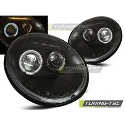 HEADLIGHTS ANGEL EYES BLACK fits VW NEW BEETLE 10.98-05.05, New Beetle