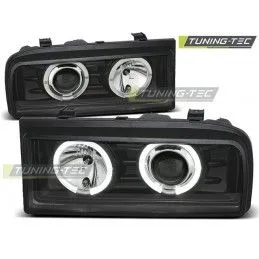 HEADLIGHTS ANGEL EYES BLACK fits VW CORRADO 88-95, Eclairage Volkswagen