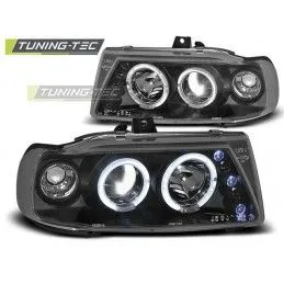 HEADLIGHTS ANGEL EYES BLACK fits SEAT IBIZA / CORDOBA/ POLO VARIANT, SEDAN 10.93-08.99, Ibiza 6K 93-02