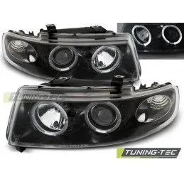 HEADLIGHTS ANGEL EYES BLACK fits SEAT LEON / TOLEDO 04.99-08.04, Leon I 99-06