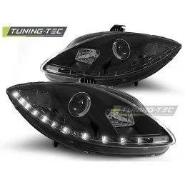 HEADLIGHTS DAYLIGHT BLACK fits SEAT LEON ALTEA TOLEDO 06.05-09, Leon II 05-12