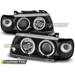 HEADLIGHTS ANGEL EYES BLACK fits VW POLO 6N 10.94-09.99 HATCHBACK, Polo III 6N/6N2 94-01