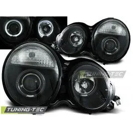 HEADLIGHTS ANGEL EYES BLACK fits MERCEDES W210 E-KLASA 95-05.99, Classe E W210