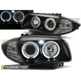 HEADLIGHTS ANGEL EYES BLACK fits BMW 1 E87/E81/82/88 04-11, Serie 1 E81/E87