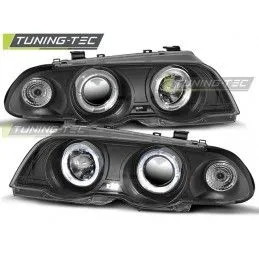 HEADLIGHTS ANGEL EYES BLACK fits BMW E46 05.98-08.01 S/T, Eclairage Bmw