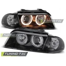 HEADLIGHTS ANGEL EYES BLACK fits AUDI A4 01.99-09.00, A4 B5 94-01