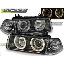 HEADLIGHTS ANGEL EYES BLACK fits BMW E36 12.90-08.99, Eclairage Bmw