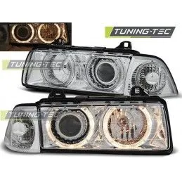 HEADLIGHTS ANGEL EYES CHROME fits BMW E36 12.90-08.99, Eclairage Bmw