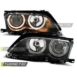 HEADLIGHTS ANGEL EYES BLACK fits BMW E46 09.01-03.05 S/T, Eclairage Bmw