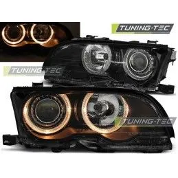 HEADLIGHTS ANGEL EYES BLACK fits BMW E46 09.01-03.03 COUPE CABRIO, Serie 3 E46 Coupé/Cab