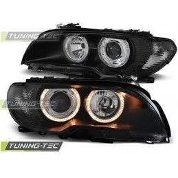 HEADLIGHTS ANGEL EYES BLACK fits BMW E46 04.03-06 COUPE CABRIO, Serie 3 E46 Coupé/Cab