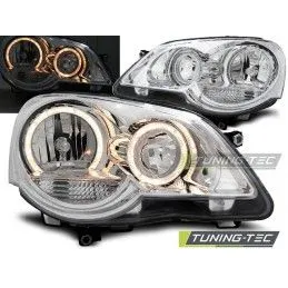 HEADLIGHTS ANGEL EYES CHROME fits VW POLO 9N3 04.05-09, Polo IV 9N/9N3 01-09