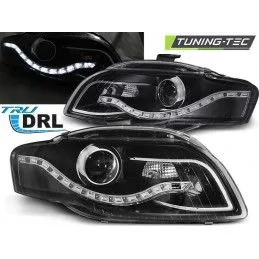 HEADLIGHTS TRUE DRL BLACK fits AUDI A4 B7 11.04-03.08, A4 B7 04-08