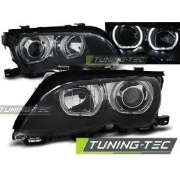 HEADLIGHTS ANGEL EYES LED BLACK fits BMW E46 09.01-03.05, Eclairage Bmw