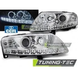 HEADLIGHTS ANGEL EYES LED CHROME fits AUDI A6 C6 04.04-08, A6 4F C6 04-10