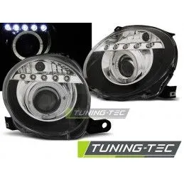 FIAT 500 07-15 PROJEKTOR BLACK LED, 500