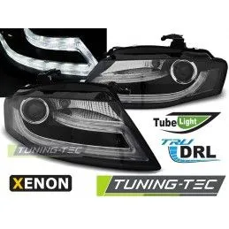 XENON HEADLIGHTS TRUE DRL BLACK fits AUDI A4 B8 04.08-11, A4 B8 08-11