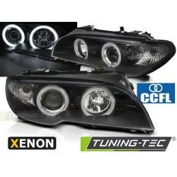 XENON HEADLIGHTS ANGEL EYES CCFL BLACK fits BMW E46 04.03-06 COUPE CABRIO, Serie 3 E46 Coupé/Cab