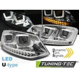 HEADLIGHTS U-LED LIGHT CHROME SEQ fits VW POLO 6R 09-03.14, Polo V 6R 09-14