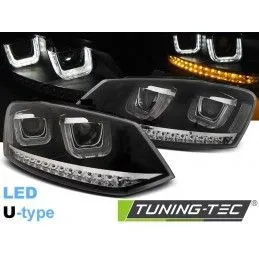 HEADLIGHTS U-LED LIGHT BLACK fits VW POLO 6R 09-03.14, Polo V 6R 09-14