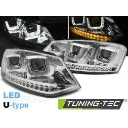 HEADLIGHTS U-LED LIGHT CHROME fits VW POLO 6R 09-03.14, Polo V 6R 09-14