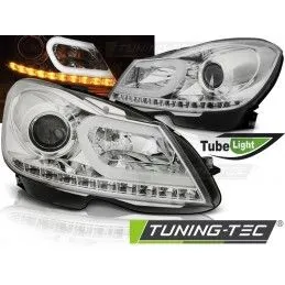 HEADLIGHTS TUBE LIGHT CHROME fits MERCEDES W204 11-14, Classe C W204