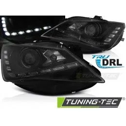 HEADLIGHTS TRUE DRL BLACK fits SEAT SEAT IBIZA 6J 12-15, Ibiza 6J 08-17