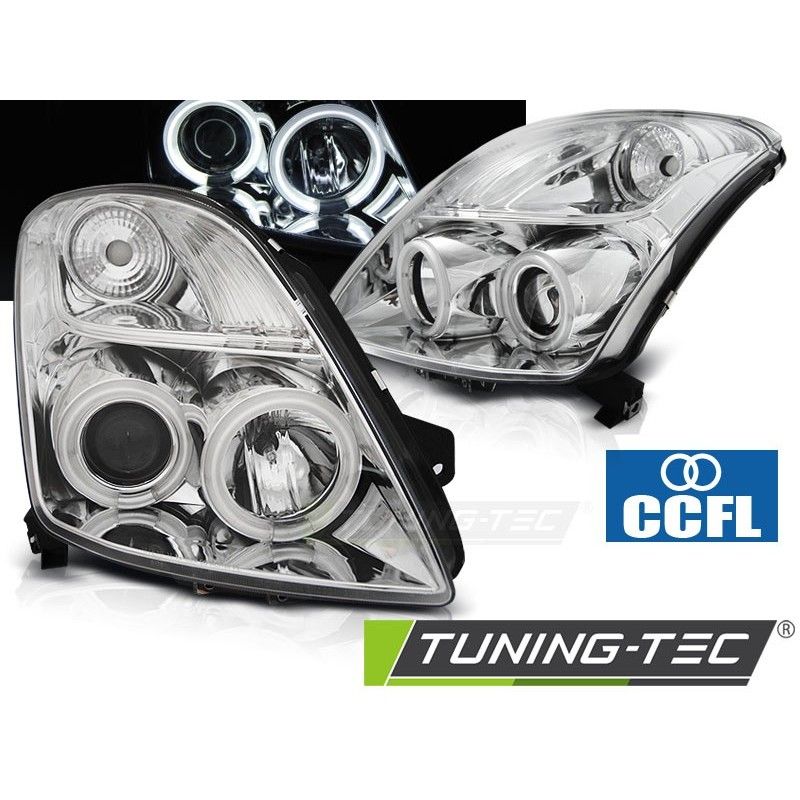 SUZUKI SWIFT 05.05-10 CCFL ANGEL EYES CHROME, Swift I 04-11