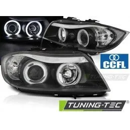 HEADLIGHTS ANGEL EYES CCFL BLACK fits BMW E90/E91 03.05-08.08, Serie 3 E90/E91