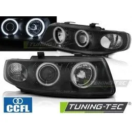 HEADLIGHTS ANGEL EYES CCFL BLACK fits SEAT LEON / TOLEDO 04.99-08.04, Leon I 99-06