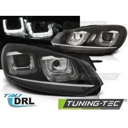 HEADLIGHTS U-LED LIGHT DRL BLACK CHROME LINE fits VW GOLF 6 08-12, Golf 6