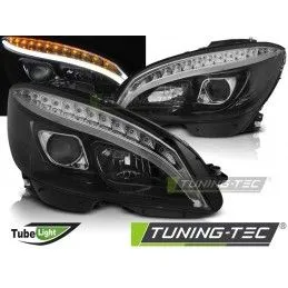 HEADLIGHTS TUBE LIGHT BLACK fits MERCEDES W204 07-10, Mercedes