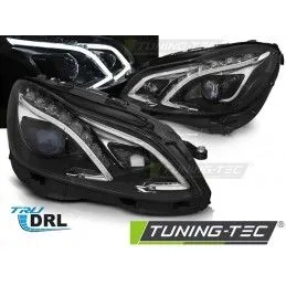 HEADLIGHTS TRUE DRL BLACK fits MERCEDES W212 13-16, Mercedes