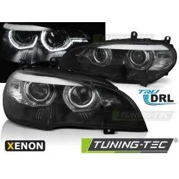 XENON HEADLIGHTS ANGEL EYES LED DRL BLACK fits BMW X5 E70 07-10, Bmw