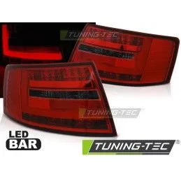 LED BAR TAIL LIGHTS RED SMOKE fits AUDI A6 C6 SEDAN 04.04-08 6-PIN, Audi