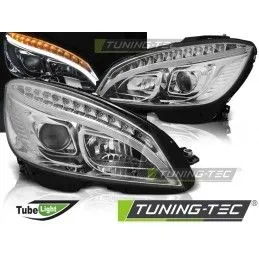 HEADLIGHTS TUBE LIGHT CHROME fits MERCEDES W204 07-10, Eclairage Mercedes