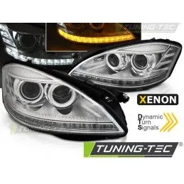 XENON HEADLIGHTS DAYLIGHT CHROME SEQ fits MERCEDES W221 05-09, Mercedes