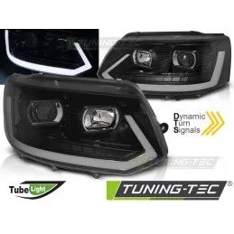 HEADLIGHTS TUBE LIGHT BLACK SEQ fits VW T5 2010-2015, Volkswagen