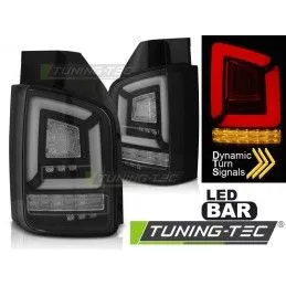 LED BAR TAIL LIGHTS BLACK SEQ fits VW T5 04.03-09, Volkswagen