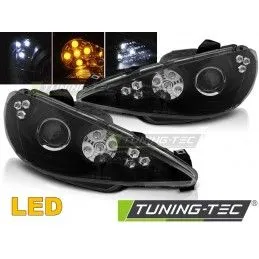 PEUGEOT 206 02-ANGEL EYES BLACK LED, Eclairage Peugeot