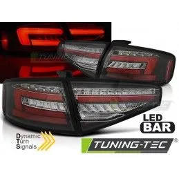 LED BAR TAIL LIGHTS BLACK SEQ fits AUDI A4 B8 12-15 SEDAN OEM LED, Eclairage Audi