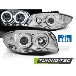 HEADLIGHTS ANGEL EYES CCFL CHROME fits BMW 1 E87/E81/82/88 04-11, Eclairage Bmw